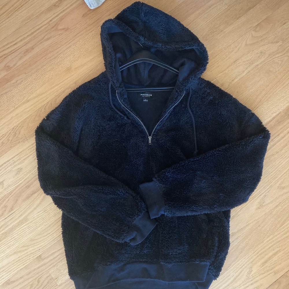 Pac Sun half zip sherpa hoodie